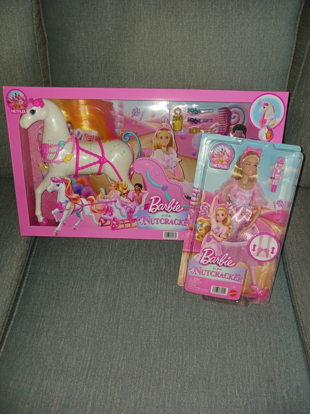 Barbie in The Nutcracker Land Of Sweets Horse & Sled Set + Clara Ballerina Doll